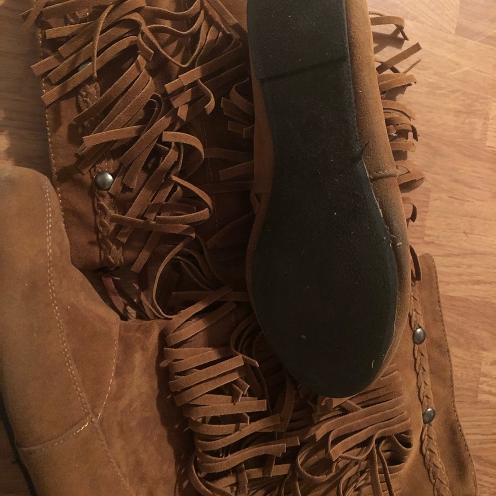Children brown boots Blue suede